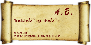 Andaházy Boáz névjegykártya